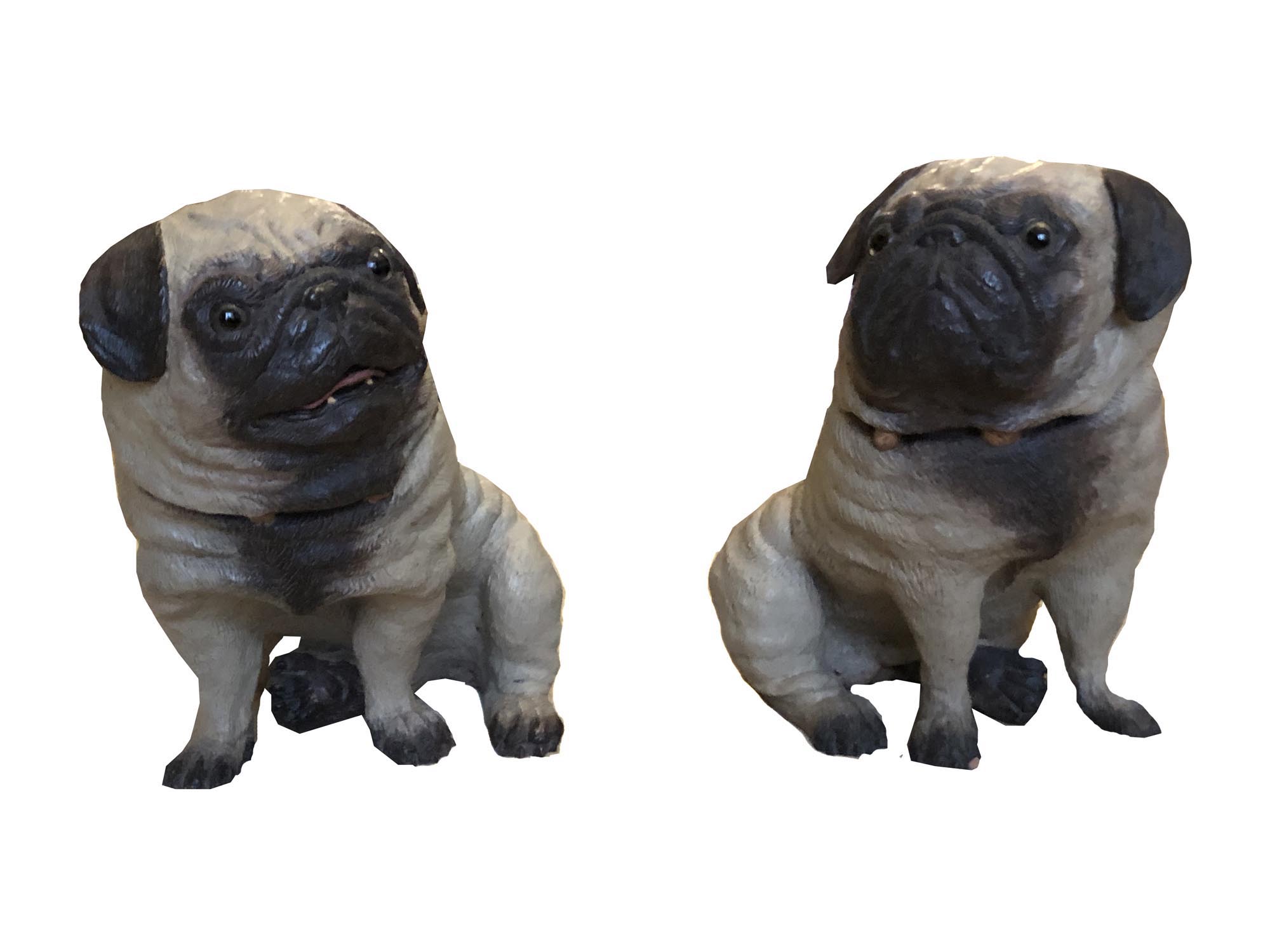 TWO AUSTRIAN TERRACOTTA FIGURINES OF PUGS C. 1890 PIC-4